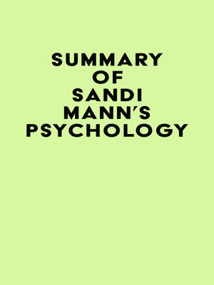 cover image of Summary of Sandi Mann's Psychology